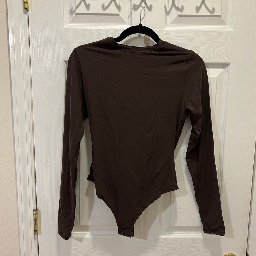 SKIMS Fits Everybody Long Sleeve Bodysuit Espresso - Size Large NWT